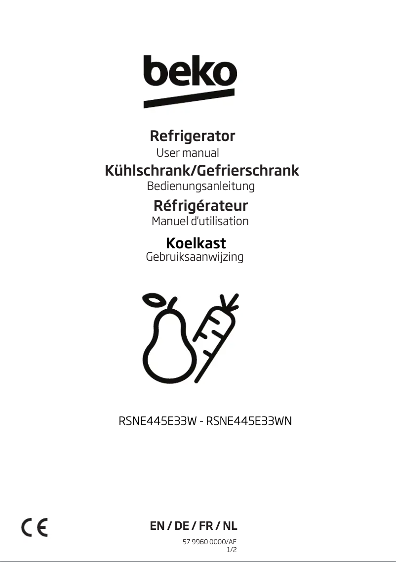 Page n°1 - Manuel utilisateur Beko RSNE445E33WN