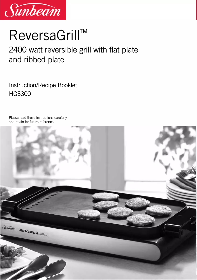 Página 1 del manual Manual de usuario Sunbeam ReversaGrill HG3300