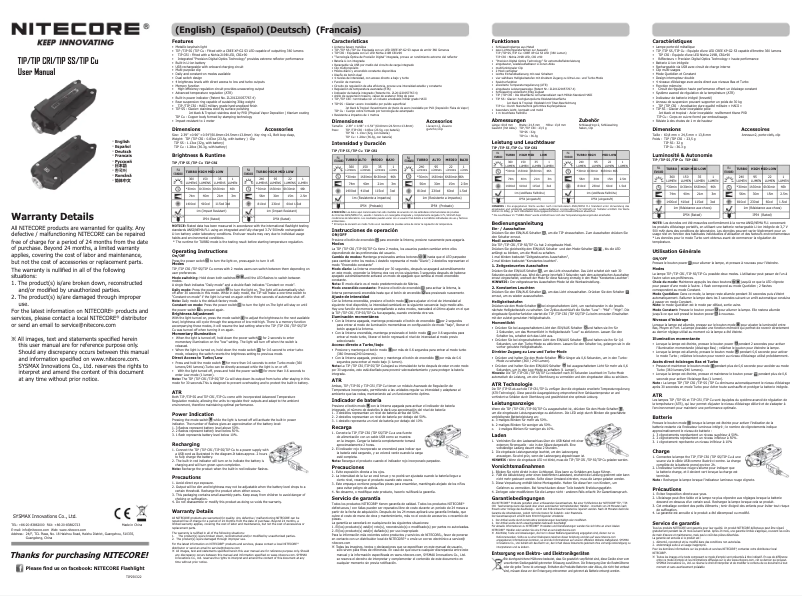 Image de la première page du manuel de l'appareil TIP CRI