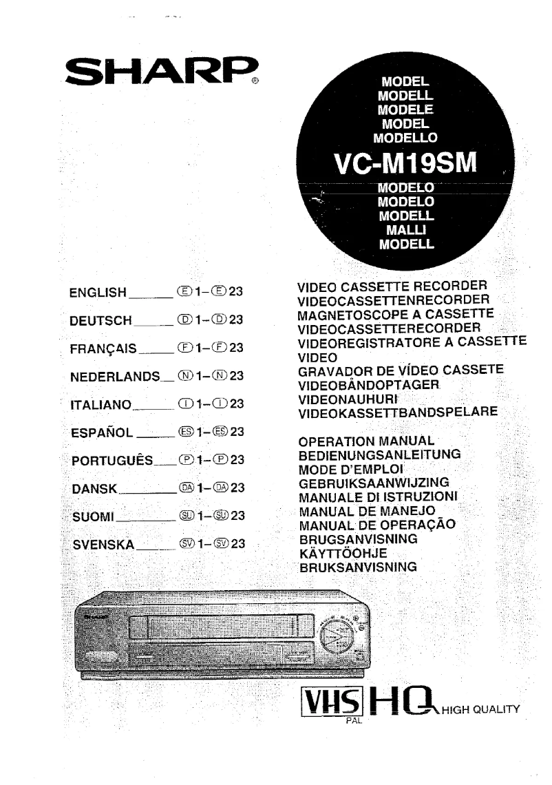 Page 1 de la notice Manuel utilisateur Sharp VC-M19SM