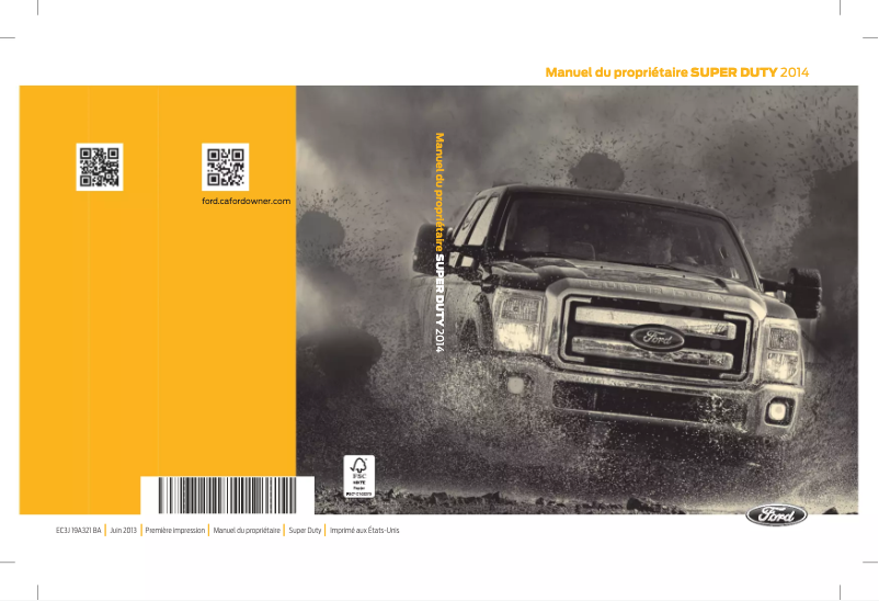 Page n°1 - Manuel utilisateur Ford F-450 (2014)