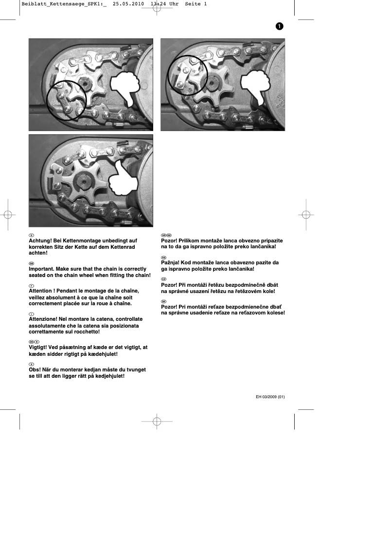 Page 1 de la notice Mode d'emploi Einhell BG-EC 2240
