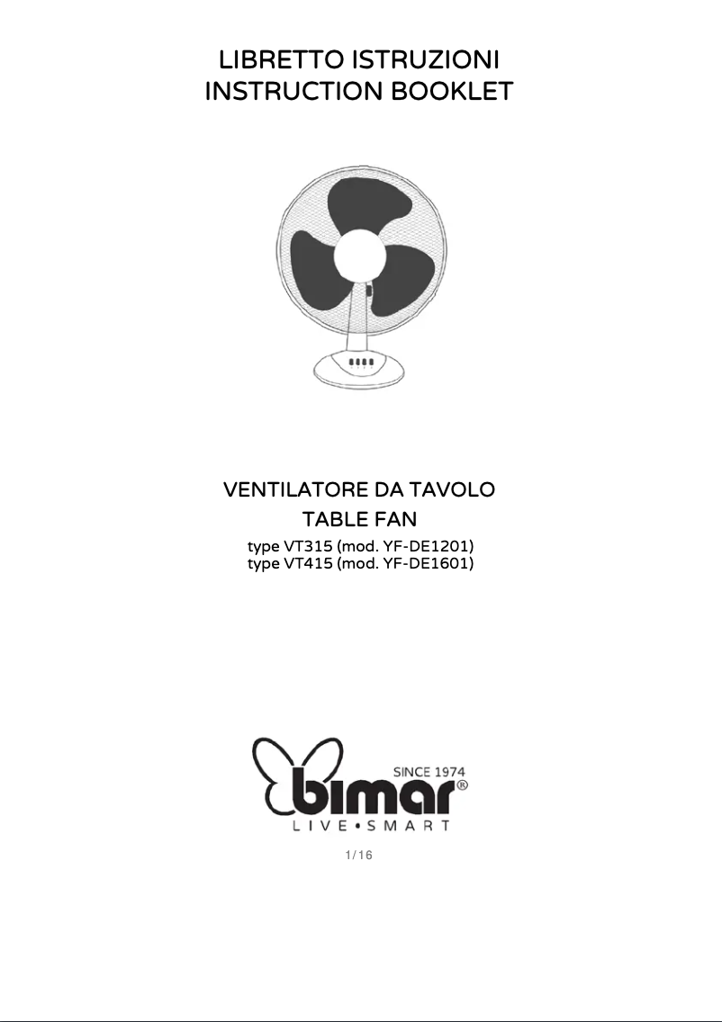 Page n°1 - Manuel utilisateur Bimar VT415