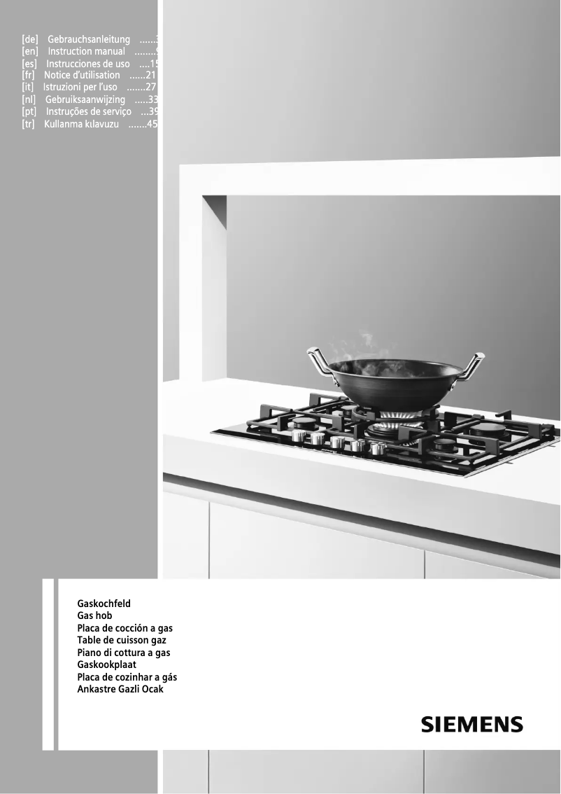 Page n°1 - Manuel utilisateur Siemens EG20358NL