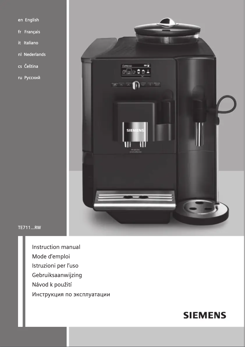 Page n°1 - Manuel d'utilisation et d'entretien Siemens TE711209RW