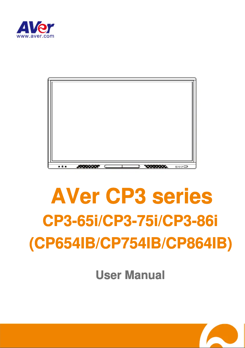 Page 1 de la notice Manuel utilisateur AVer Cp3-75i