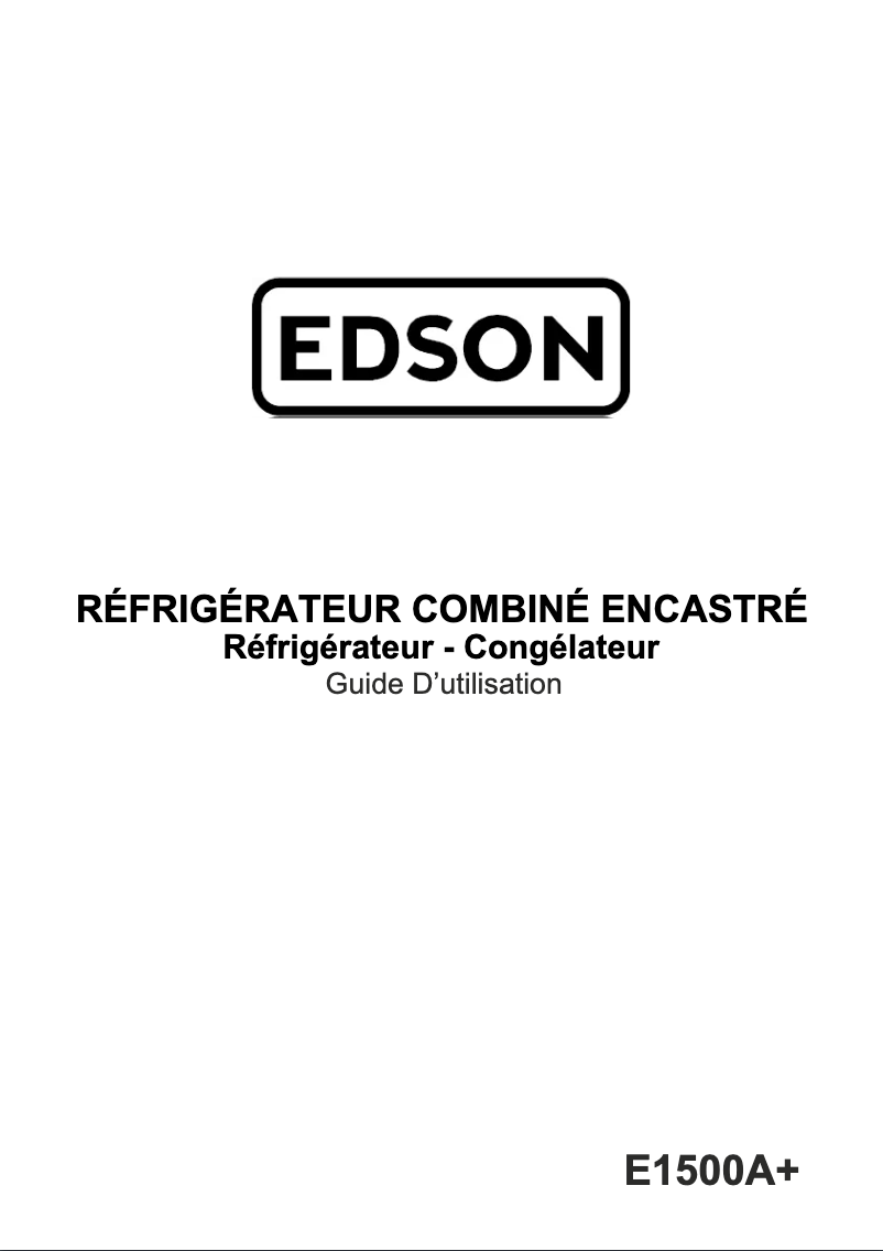 Page 1 de la notice Manuel utilisateur Edson E1500A+