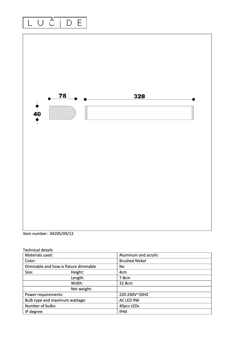 Page 1 de la notice Manuel utilisateur Lucide Jasper 04205/09/12