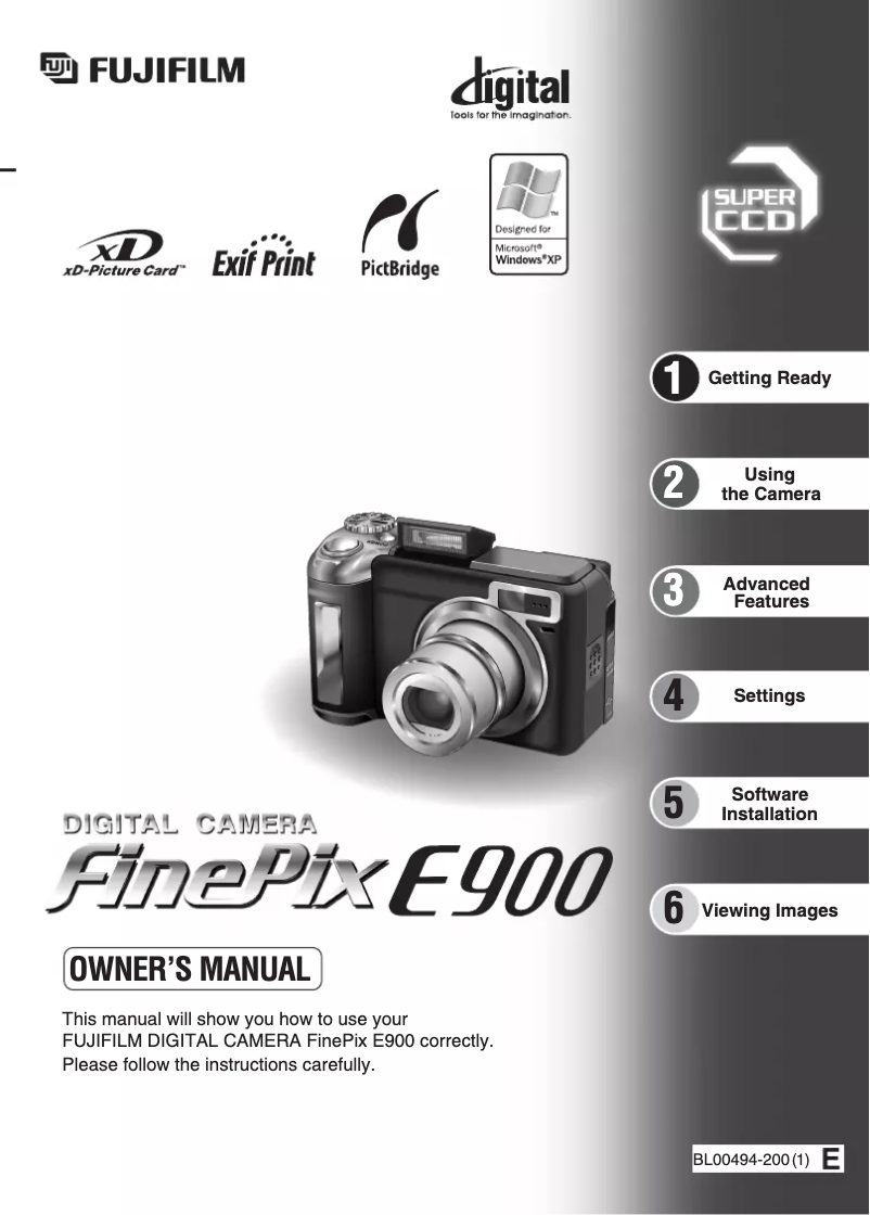 Page n°1 - Manuel utilisateur Fujifilm FinePix E900