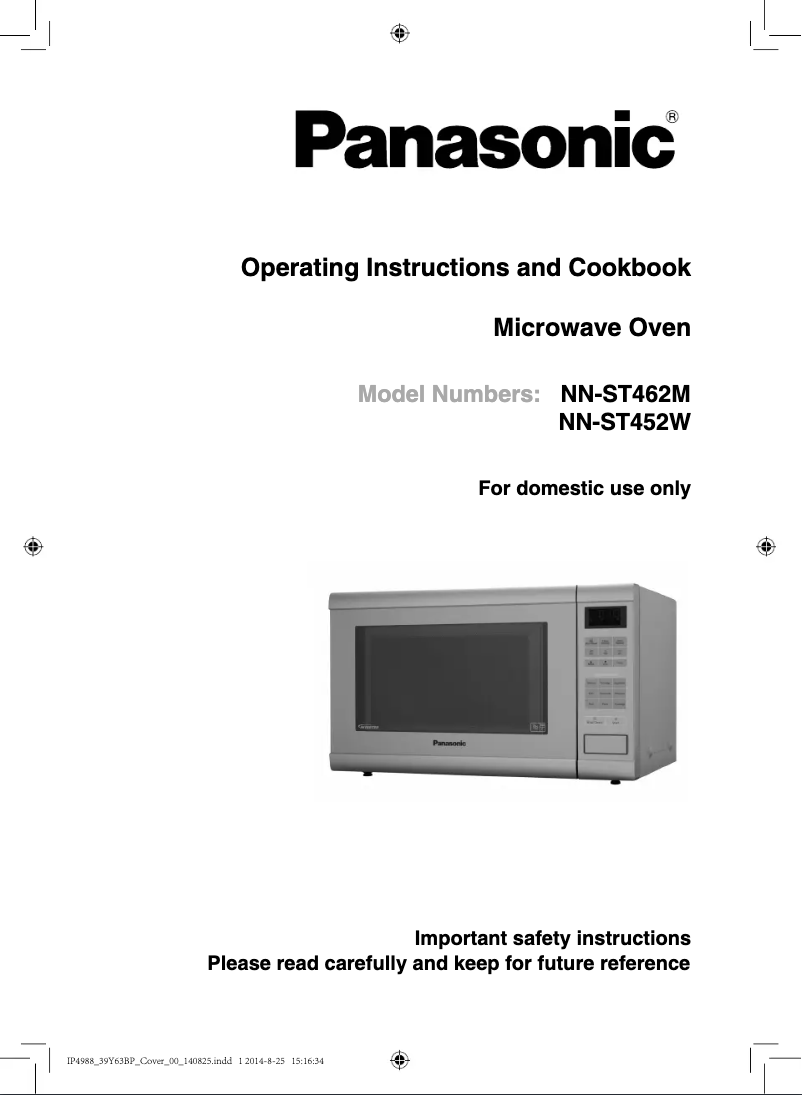 Page n°1 - Manuel utilisateur Panasonic NN-ST452W