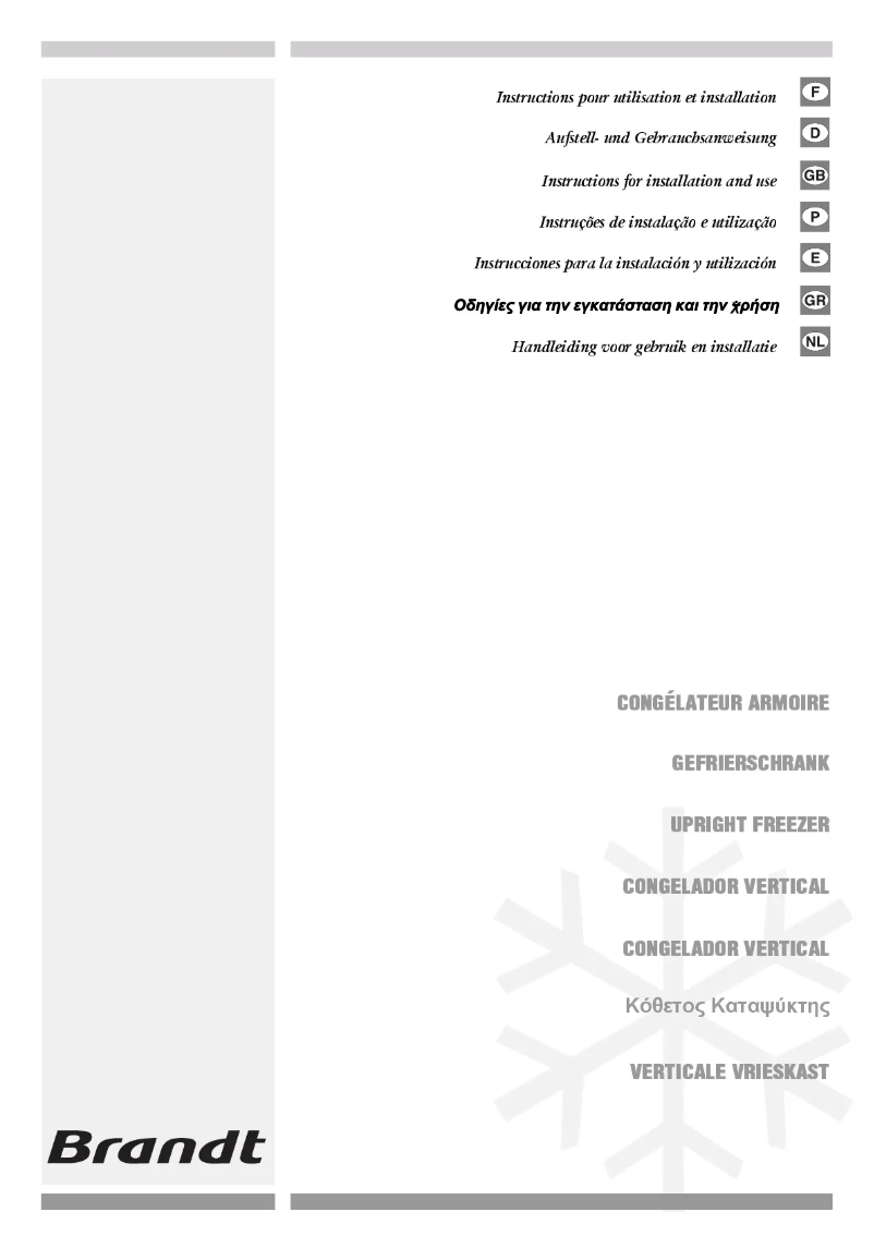 Page 1 de la notice Manuel utilisateur Brandt UC250NE