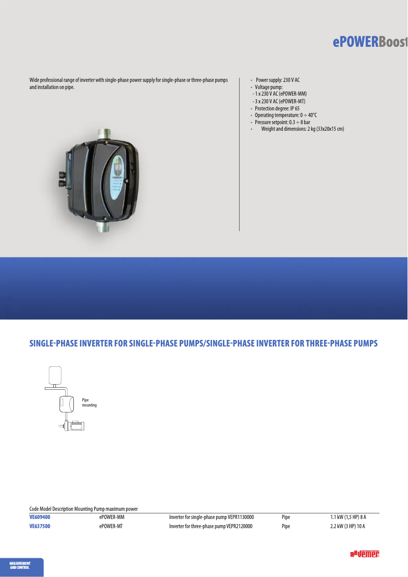 Imagen de la primera página del manual del dispositivo e-POWER-MT