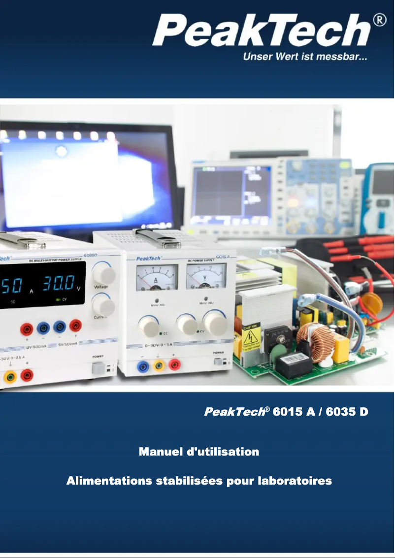 Page n°1 - Manuel utilisateur PeakTech 6015 A