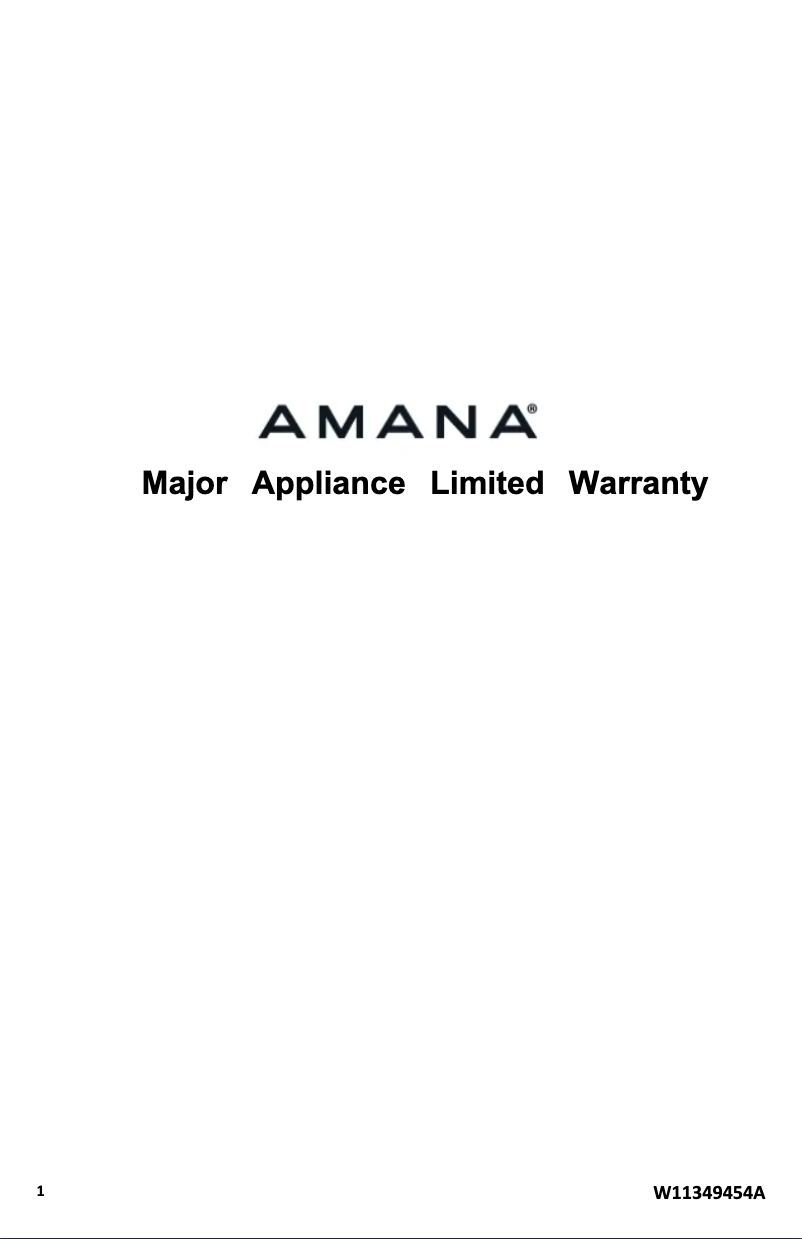 Page 1 de la notice Informations de garantie Amana AGR6303MMW