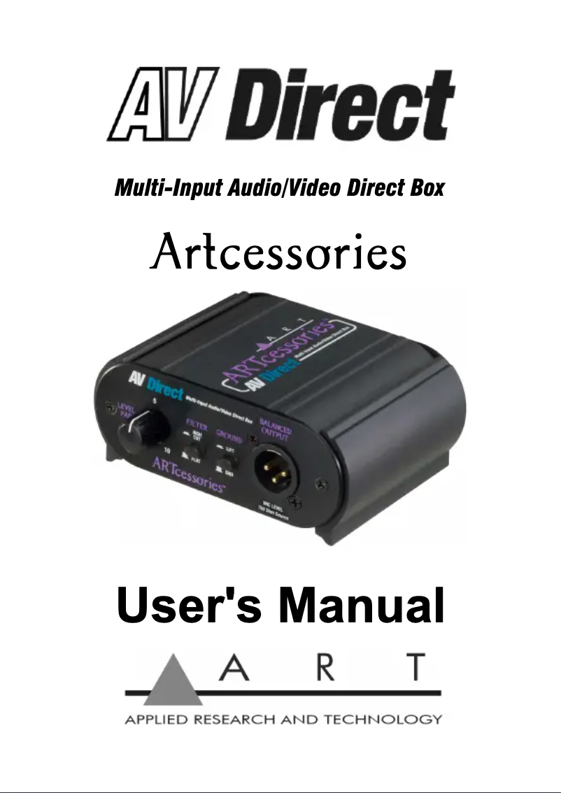 Imagen de la primera página del manual del dispositivo AV Direct