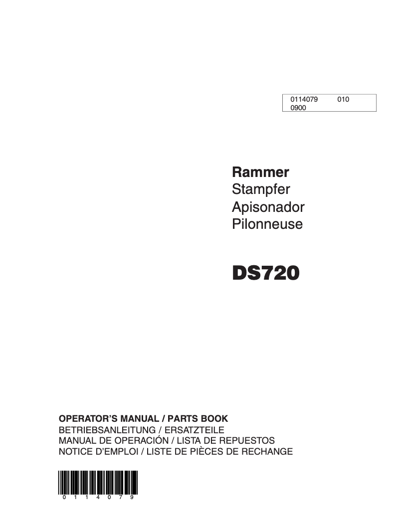 Page n°1 - Manuel utilisateur Wacker Neuson DS720