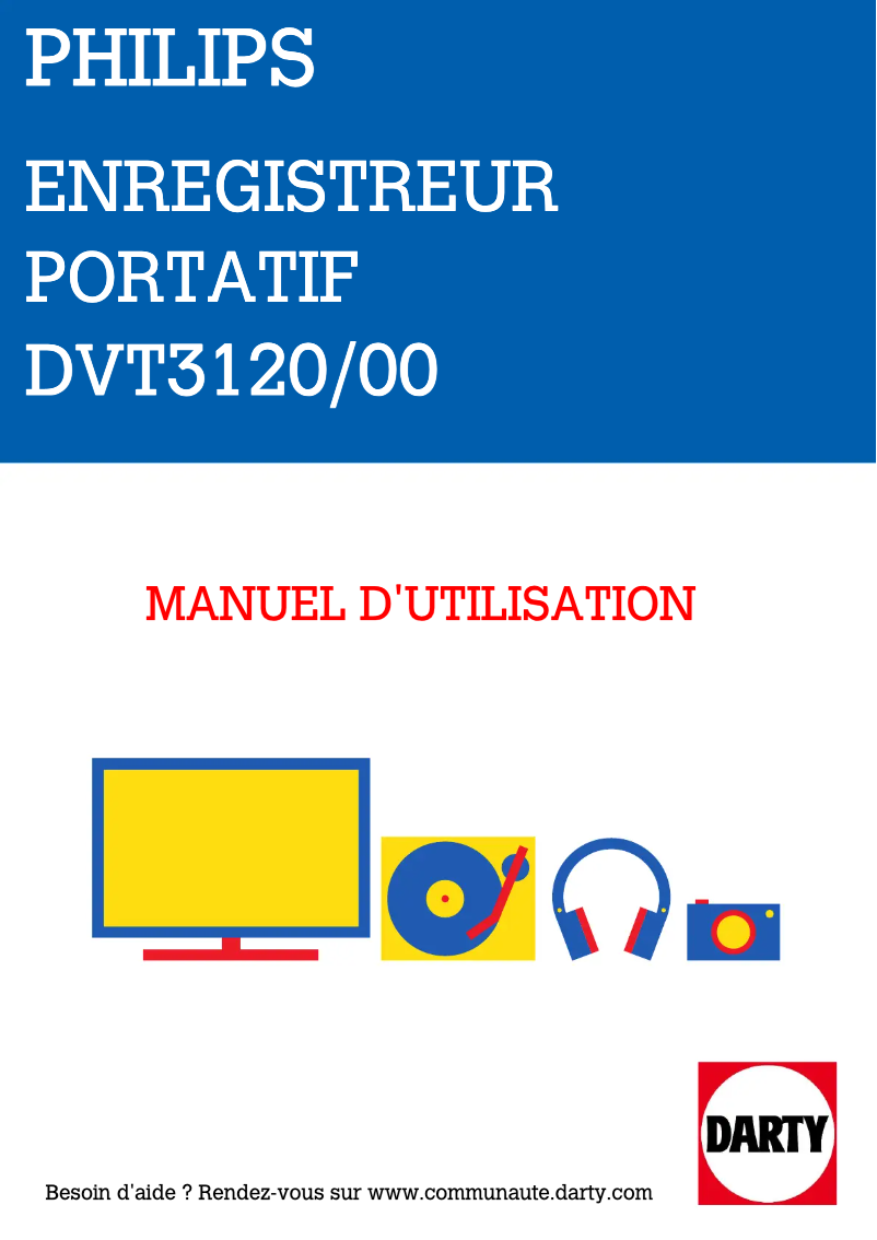 Page 1 de la notice Manuel utilisateur Philips DVT3120