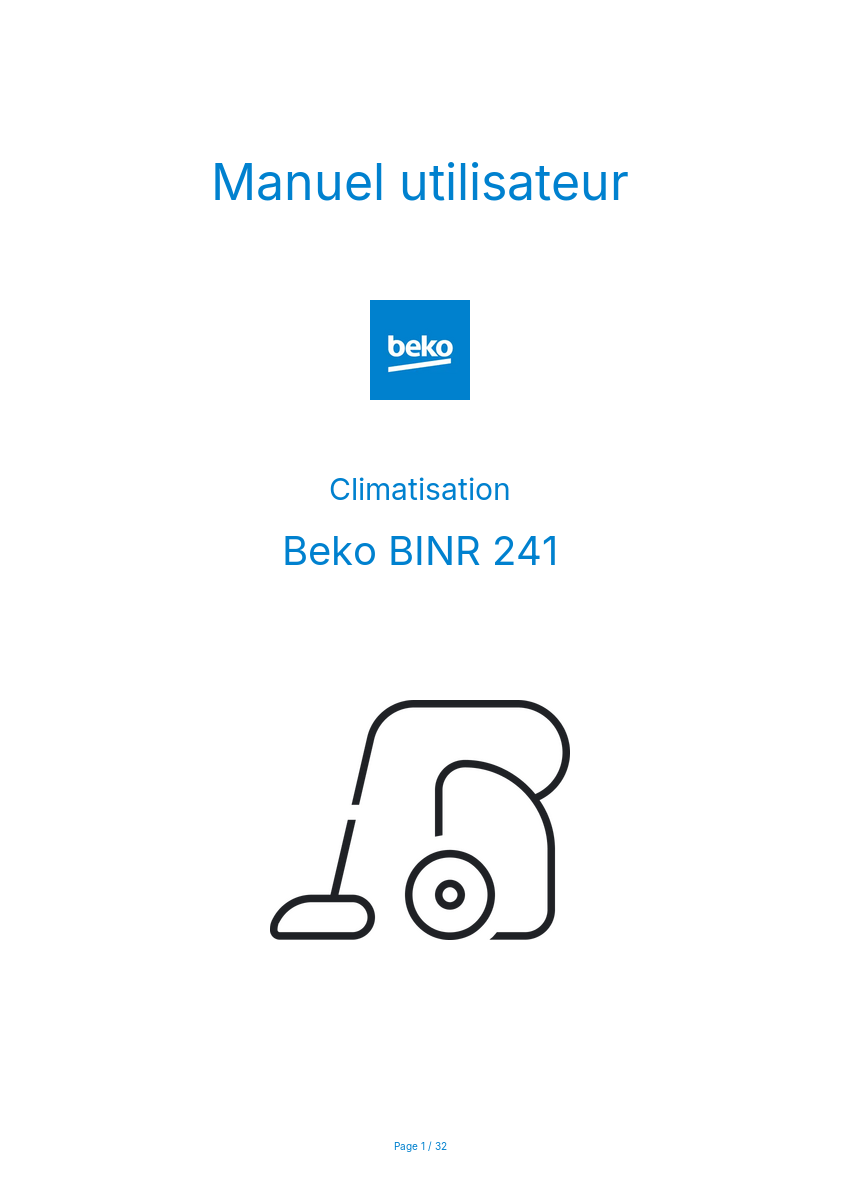 Image de la première page du manuel de l'appareil BINR 241