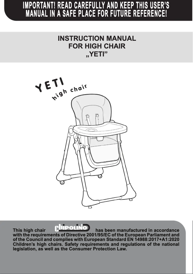 Image de la première page du manuel de l'appareil Yeti