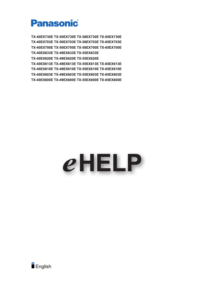 Page 1 de la notice Manuel utilisateur Panasonic TX-49EX633E