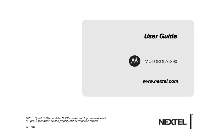 Image de la première page du manuel de l'appareil i890