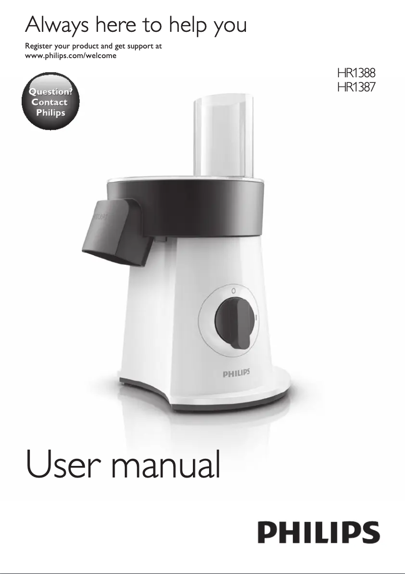 Page n°1 - Manuel utilisateur Philips Viva Collection HR1388