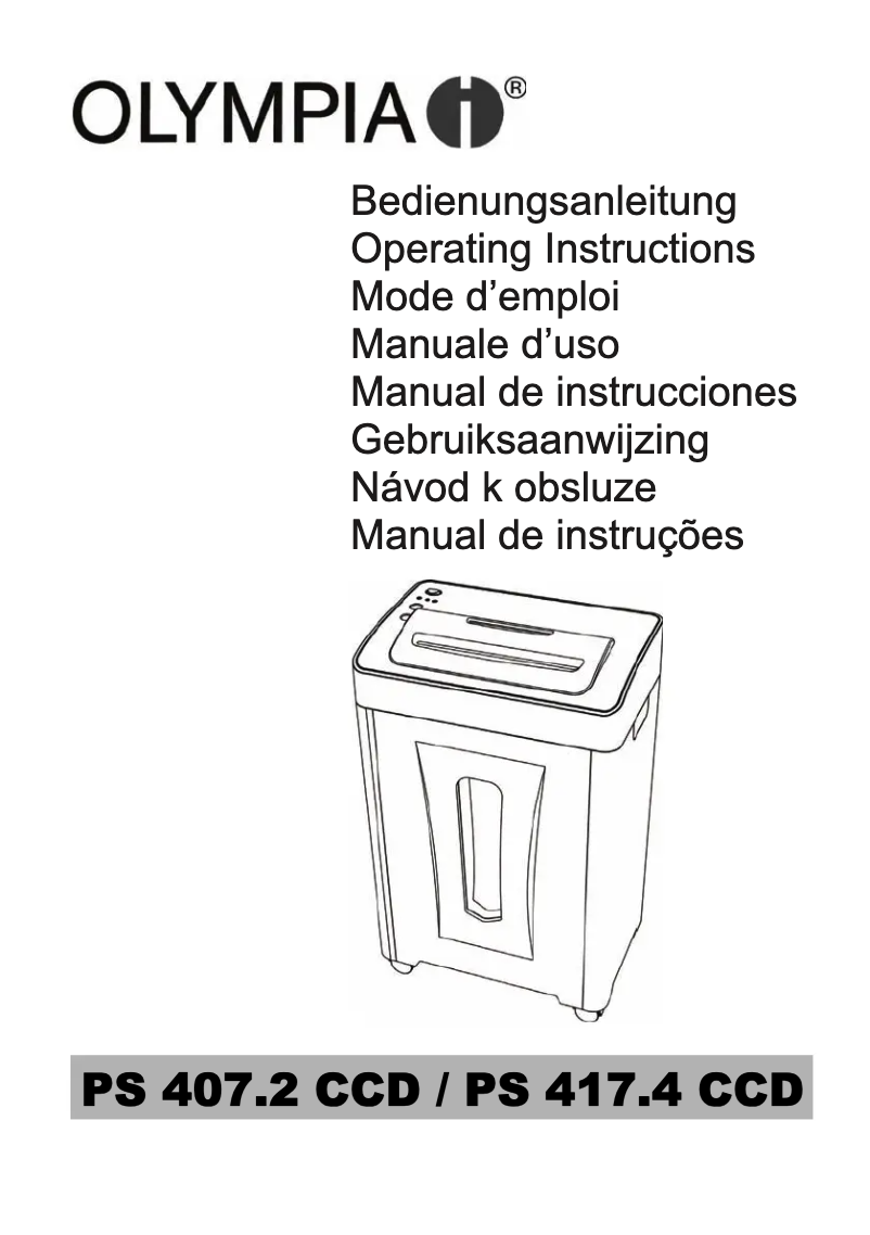 Page 1 de la notice Manuel utilisateur Olympia PS 407.2 CCD