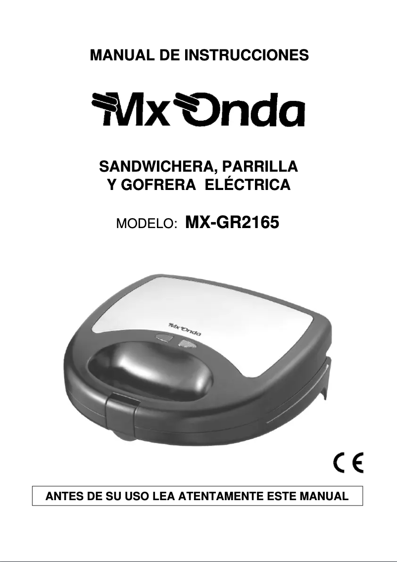 Página 1 del manual Manual de usuario Mx Onda MX-GR2165