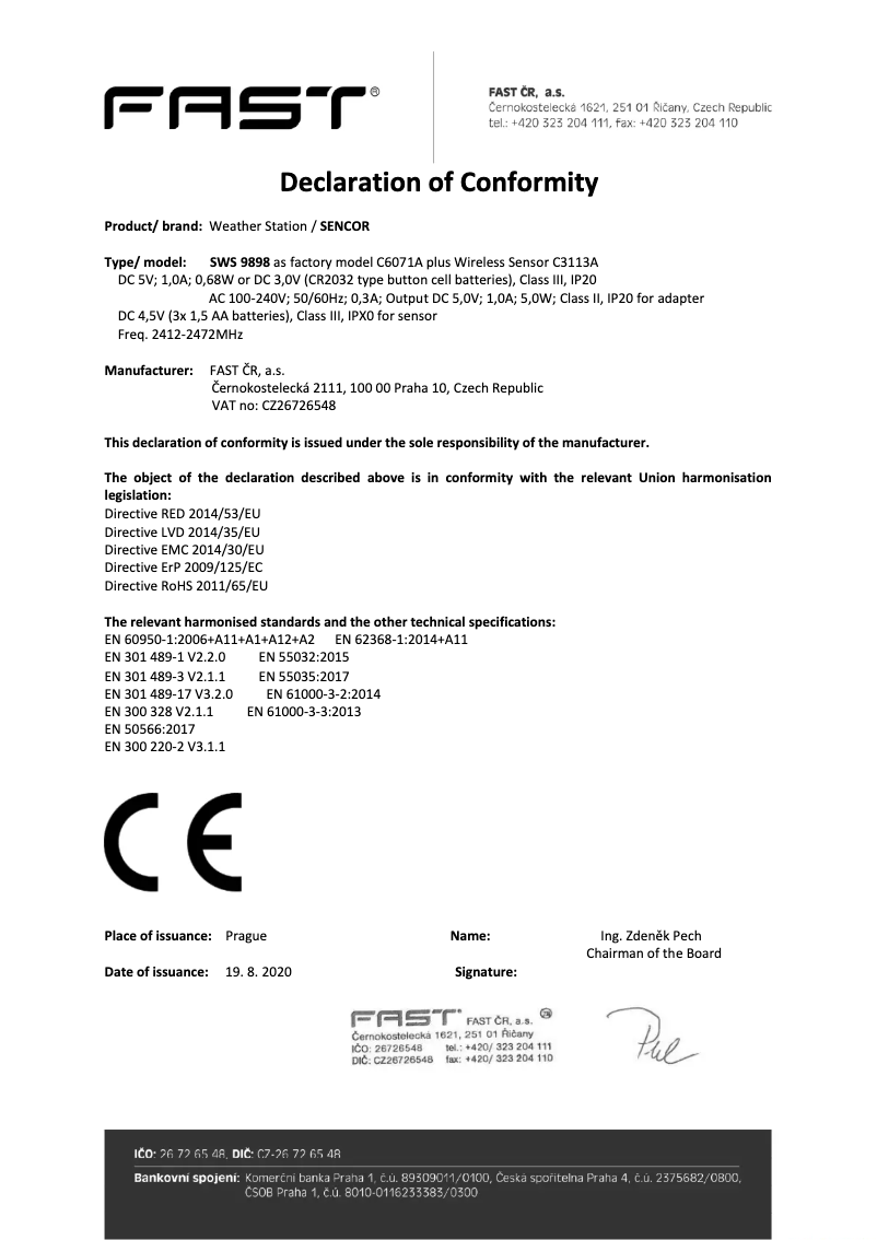 Image de la première page du manuel de l'appareil SWS 9898 WiFi