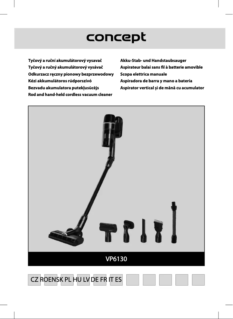 Page 1 de la notice Manuel utilisateur Concept VP6130
