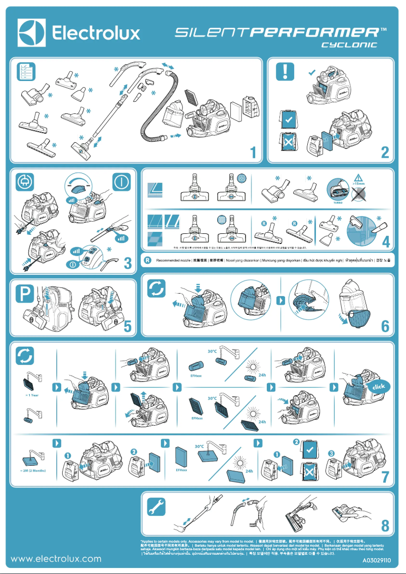 Page 1 de la notice Manuel utilisateur Electrolux SlientPerformer Cyclonic ZSP4303AF
