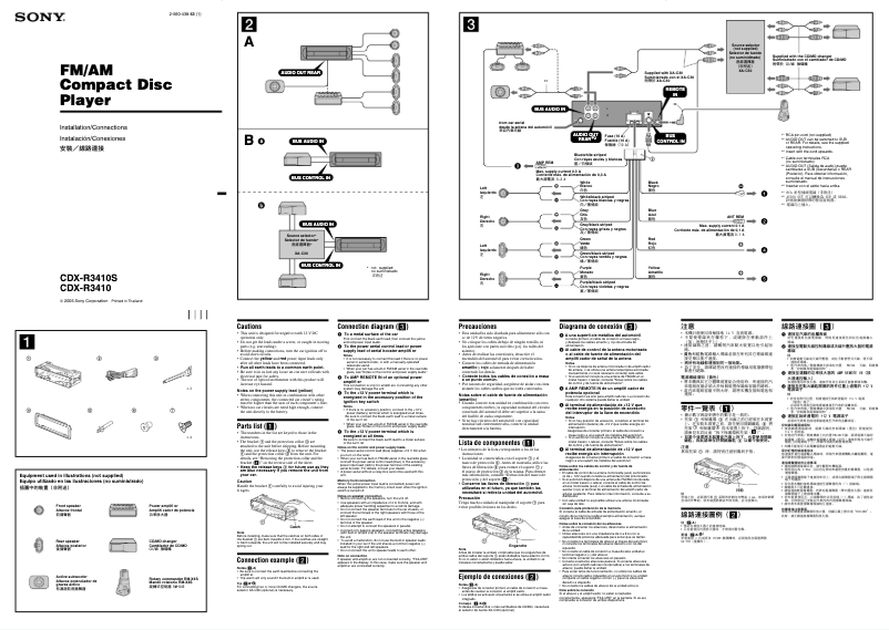 Image de la première page du manuel de l'appareil CDX-R3410S