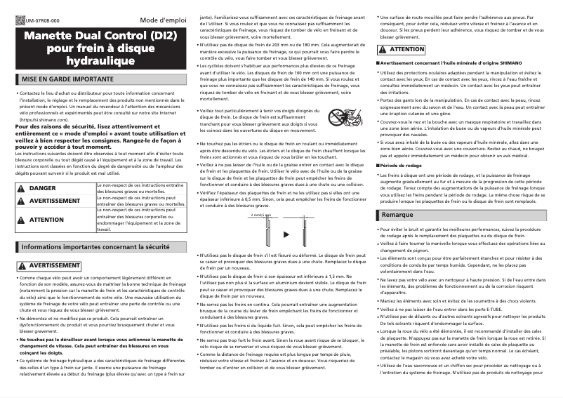 Page 1 de la notice Manuel utilisateur Shimano ST-RX815-R