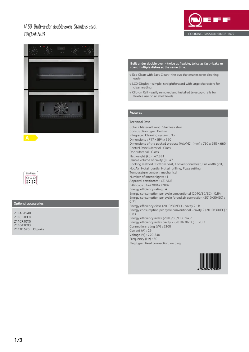 Image de la première page du manuel de l'appareil J1ACE4HN0B