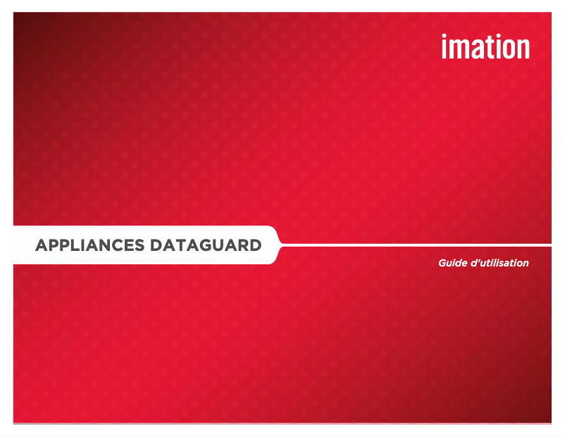 Page 1 de la notice Manuel utilisateur Imation DataGuard T5R