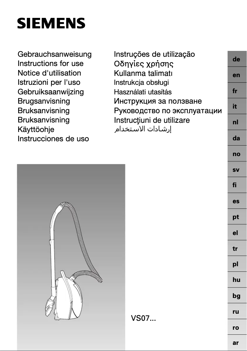 Page n°1 - Manuel utilisateur Siemens VS07G2031