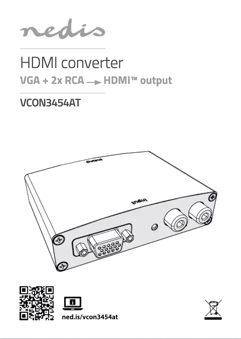 Page 1 de la notice Manuel utilisateur Nedis VCON3454AT