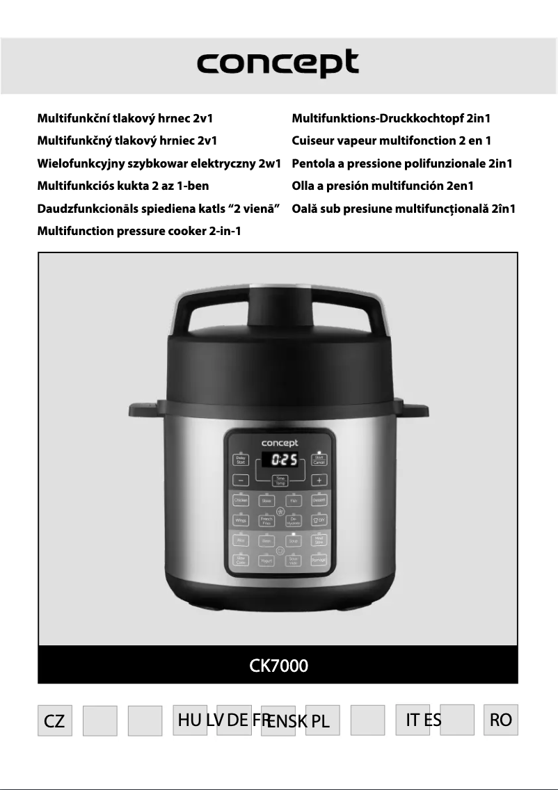 Page 1 de la notice Manuel utilisateur Concept CK7000