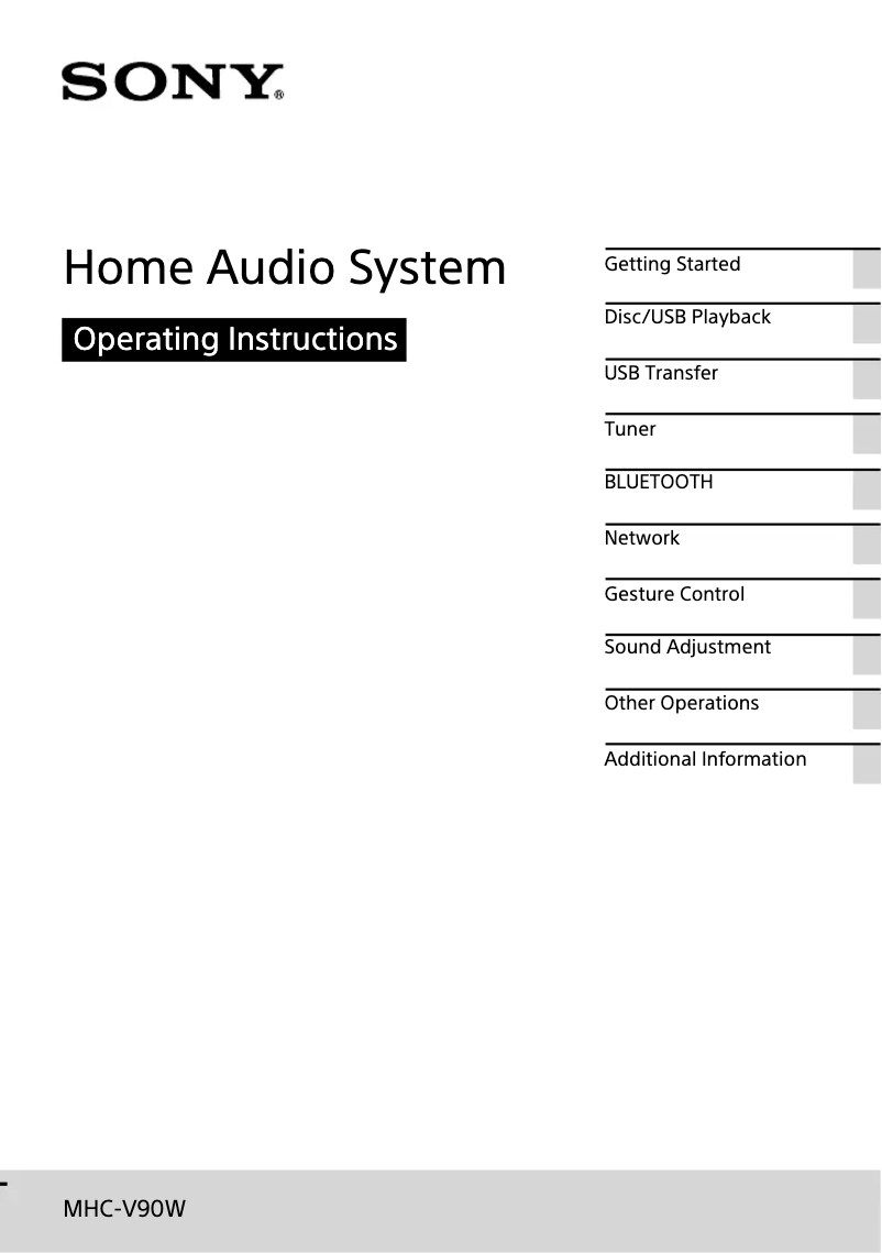 Page n°1 - Manuel utilisateur Sony MHC-V90W