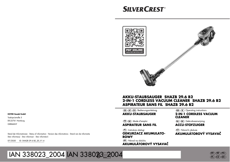 Image de la première page du manuel de l'appareil SHAZB 29.6 B2