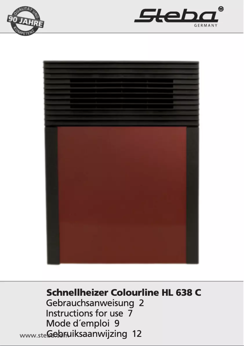 Page 1 de la notice Manuel utilisateur Steba HL 638 C2