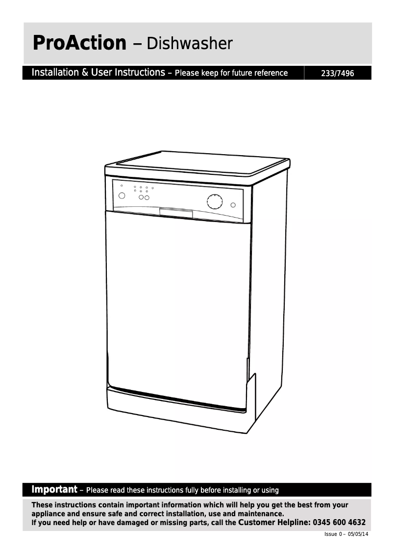 Page n°1 - Manuel utilisateur ProAction 233/7496