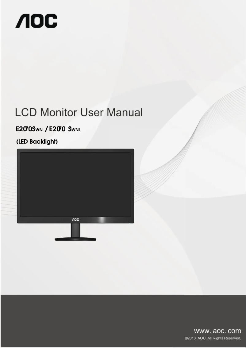 Image de la première page du manuel de l'appareil E2070SWN