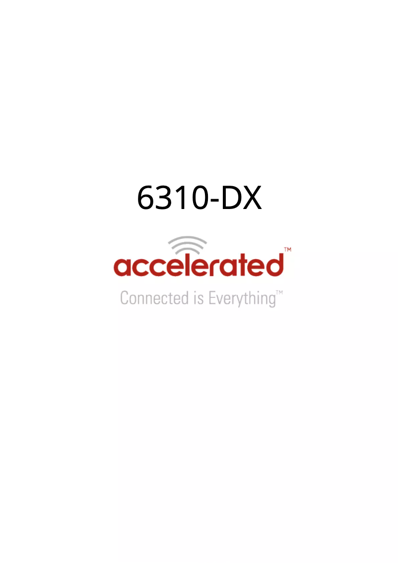 Page n°1 - Manuel utilisateur Accelerated 6310-DX