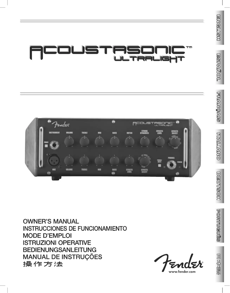 Page 1 de la notice Manuel utilisateur Fender Acoustasonic Ultralight