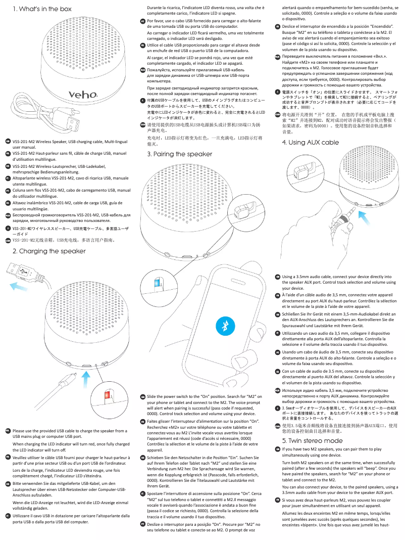 Page n°1 - Manuel utilisateur Veho M2