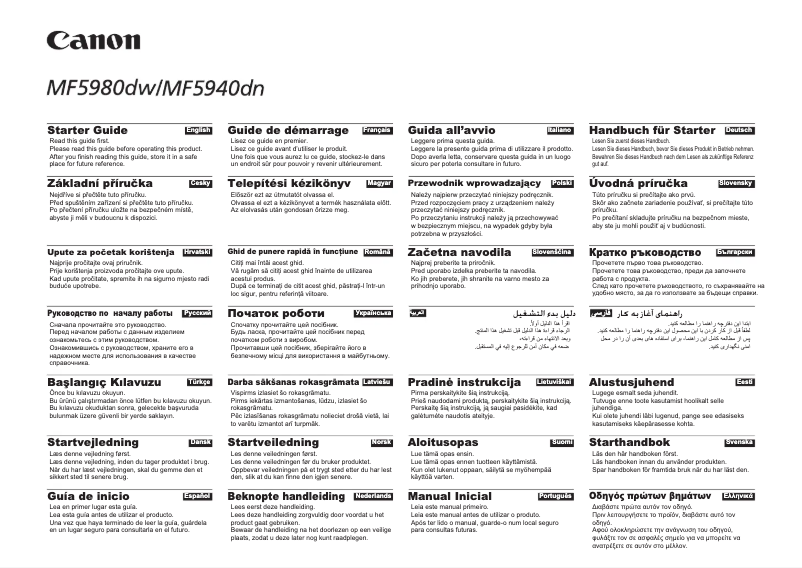 Page n°1 - Manuel utilisateur Canon i-SENSYS MF5940dn