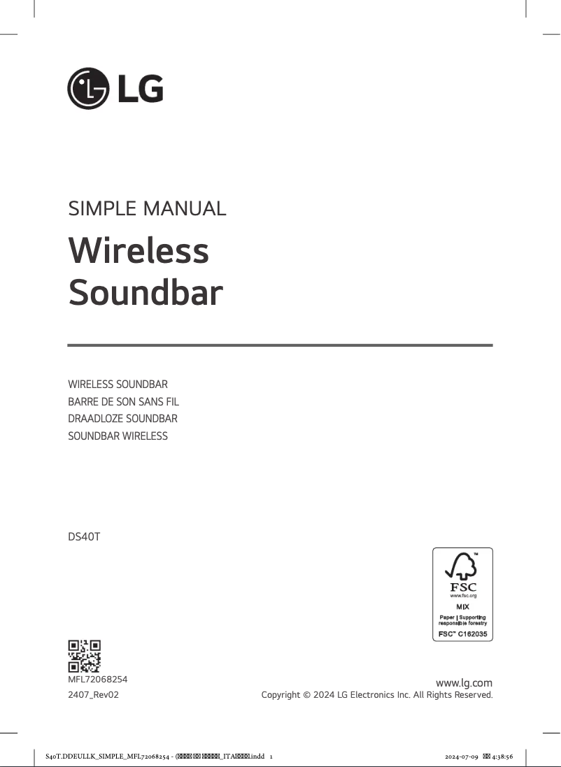 Page 1 de la notice Manuel utilisateur LG DS40T