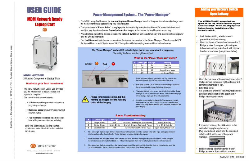 Page 1 de la notice Manuel utilisateur Bretford MDMLAP20NR