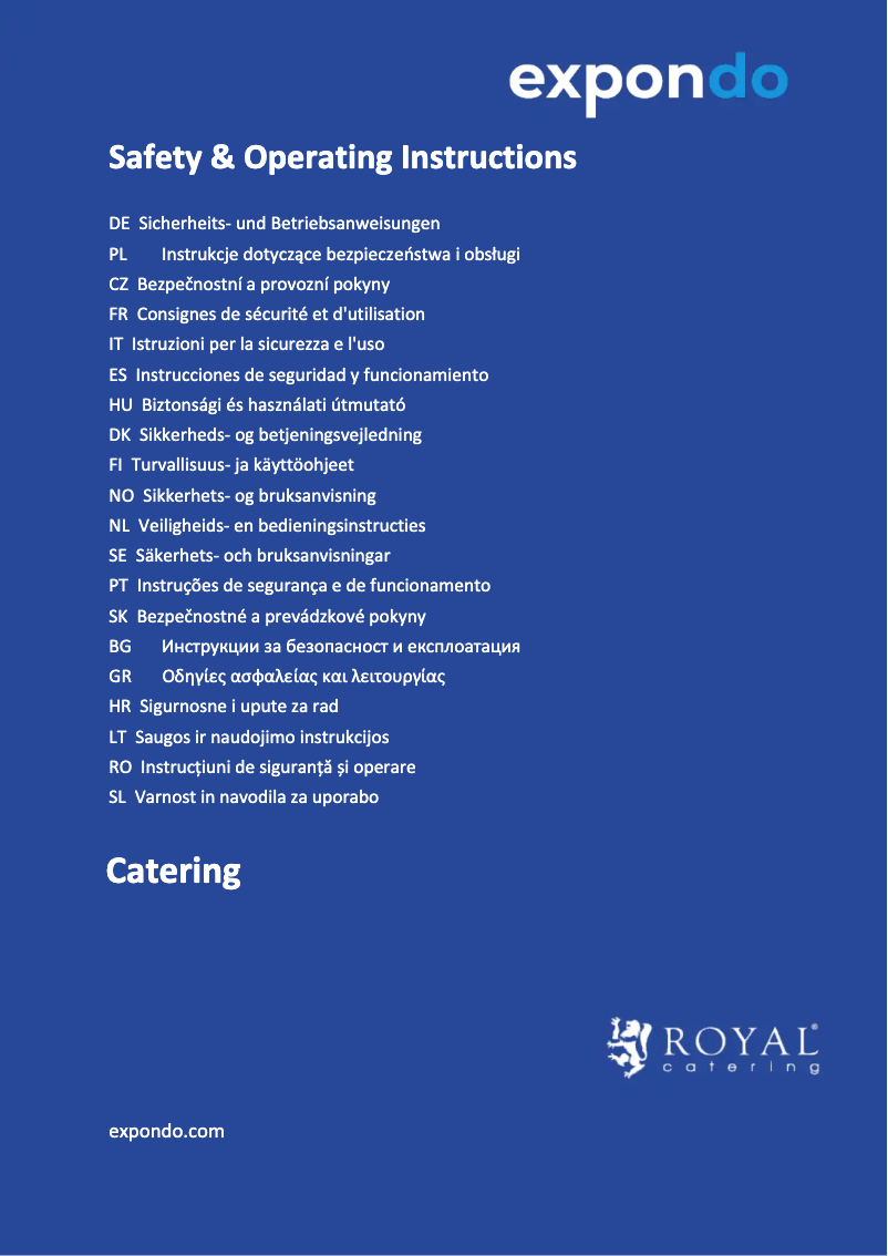 Page 1 of the manual User Manual Royal Catering RCBM_GN1/1